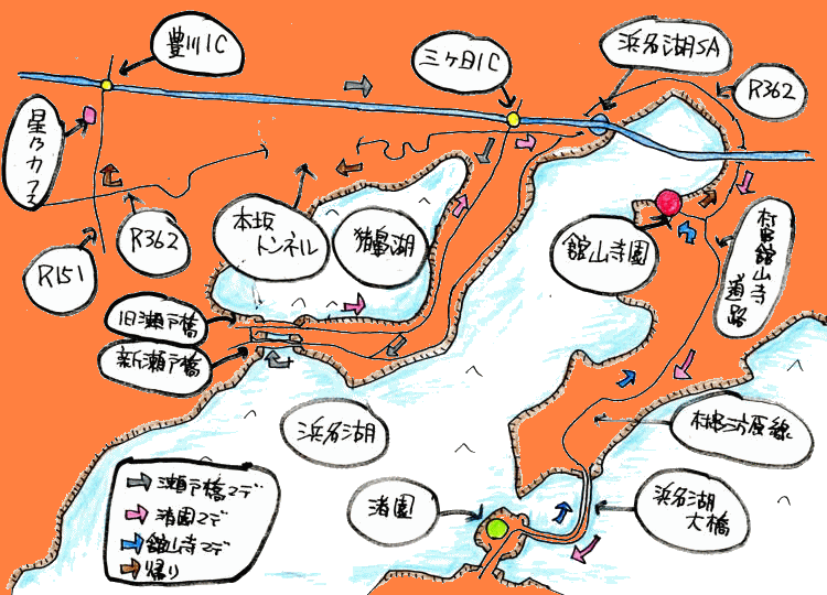 浜名湖巡りルート図